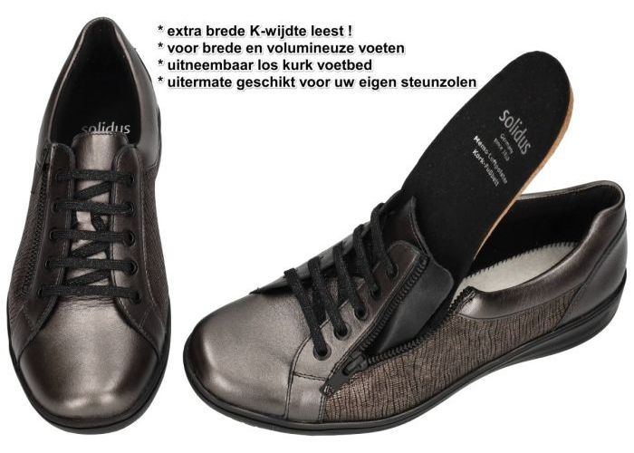 Solidus 29001-20849 KATE (K) sneakers  antraciet grijs