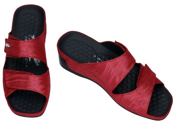 Vital 14605 TINA slippers & muiltjes rood donker