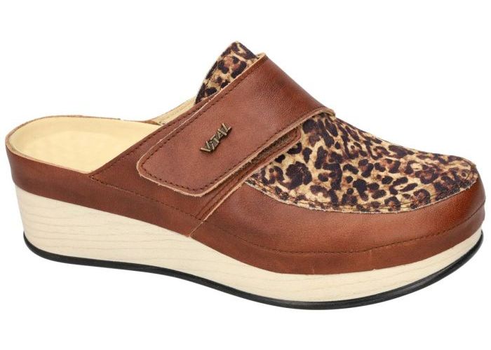 Vital 191602  LARA slippers & muiltjes cognac/caramel