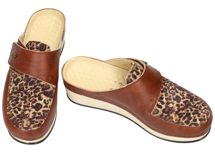 Vital 191602  LARA slippers & muiltjes cognac/caramel