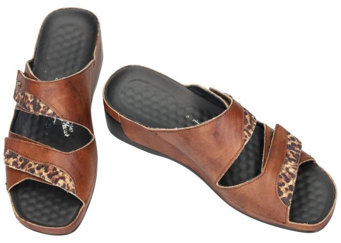 Vital 6397  TINA slippers & muiltjes cognac/caramel