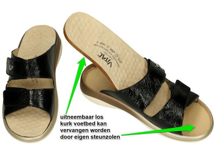 Vital 991400 ENJA slippers & muiltjes zwart