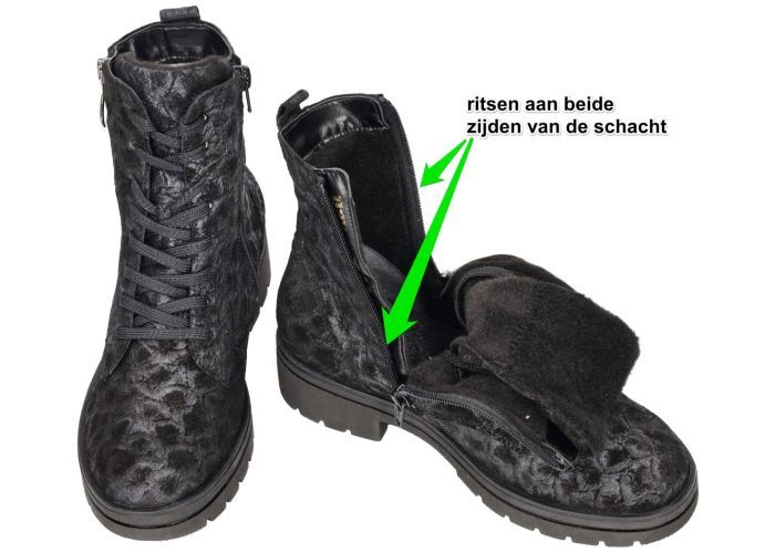 Waldlaufer 648803 K-Zoe (K-leest)  enkellaarzen zwart
