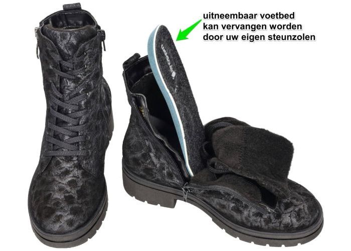 Waldlaufer 648803 K-Zoe (K-leest)  enkellaarzen zwart
