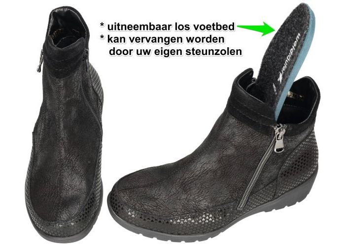 Waldlaufer 675803 KAMELA  (K) enkellaarzen zwart