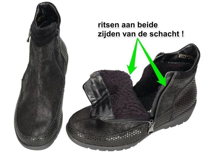 Waldlaufer 675803 KAMELA  (K) enkellaarzen zwart