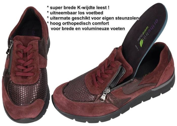 Waldlaufer 626K02 K-Ramona Orthotritt sneakers  bordeaux