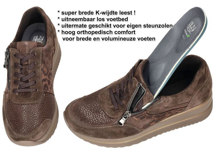 Waldlaufer 669K01 505 166 K-LUANA sneakers  bruin donker