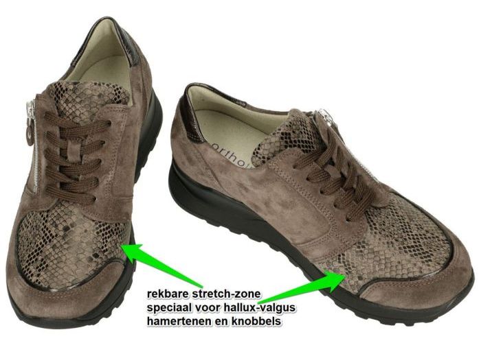Waldlaufer H64007 (H) Ortho Tritt Hiroko sneakers  taupe donker