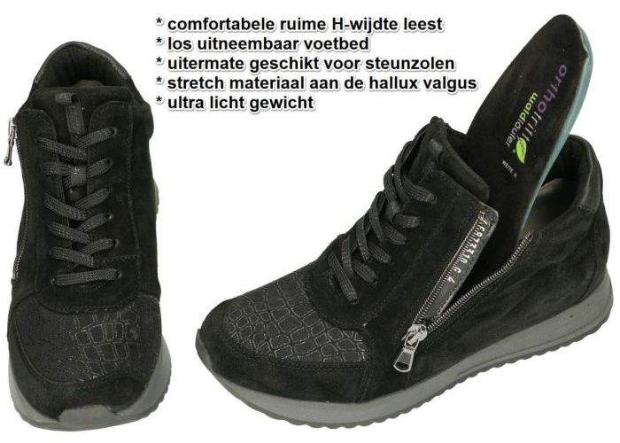 Waldlaufer 752H80 304 001 H-Vicky OrhoTritt sneakers  zwart