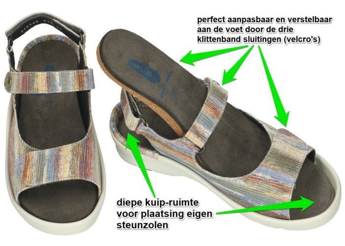 Wolky 0392743 Delft Ligned suede sandalen multicolor