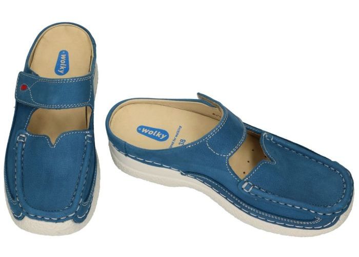 Wolky 0622711 ROLL SLIPPER Antique nubuck slippers & muiltjes blauw licht