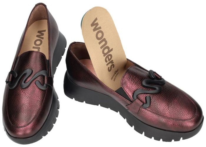 Wonders A-2494 ELVIN ballerina's & mocassins bordeaux