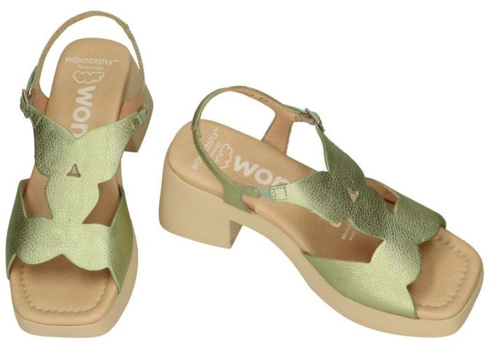 Wonders D-1012 sandalen groen licht