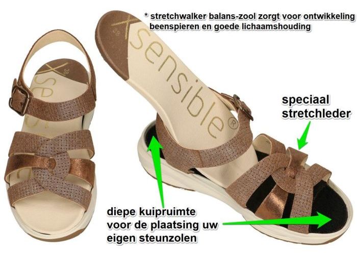 Xsensible RHODOS 30037.5.393 G   sandalen brons