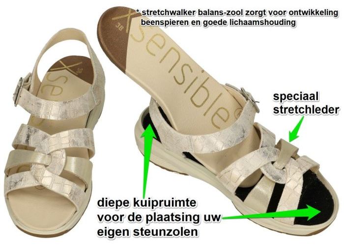 Xsensible RHODOS 30037.5.490 G   sandalen goud