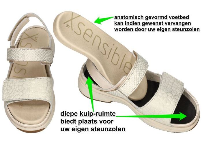 Xsensible ARUBA 30700.5.176  G / H sandalen off-white/ecru/parel
