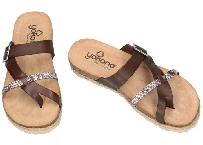 Yokono CHIPRE-101 slippers & muiltjes bruin donker