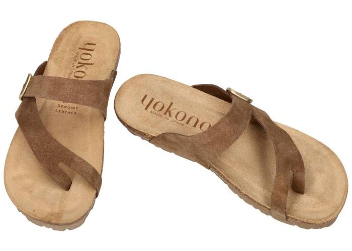 Yokono SALOU-013 slippers & muiltjes bruin donker