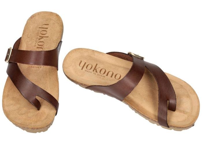 Yokono SALOU-023 slippers & muiltjes bruin donker