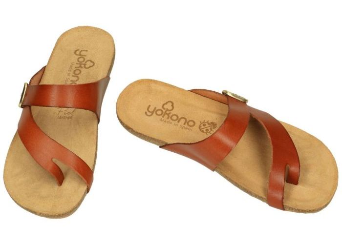 Yokono IBIZA-013 slippers & muiltjes cognac/caramel