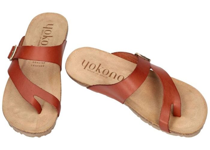 Yokono SALOU-023 slippers & muiltjes cognac/caramel