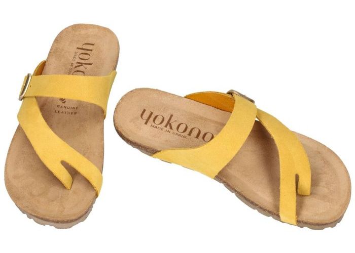 Yokono SALOU-013 slippers & muiltjes geel mosterd