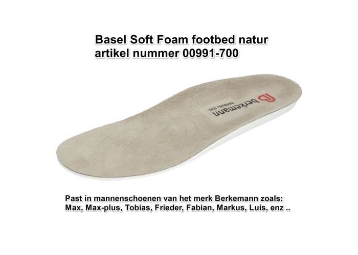 Berkemann 00991-700 Basel Soft foam footbed  binnenzolen natuur-ongekleurd