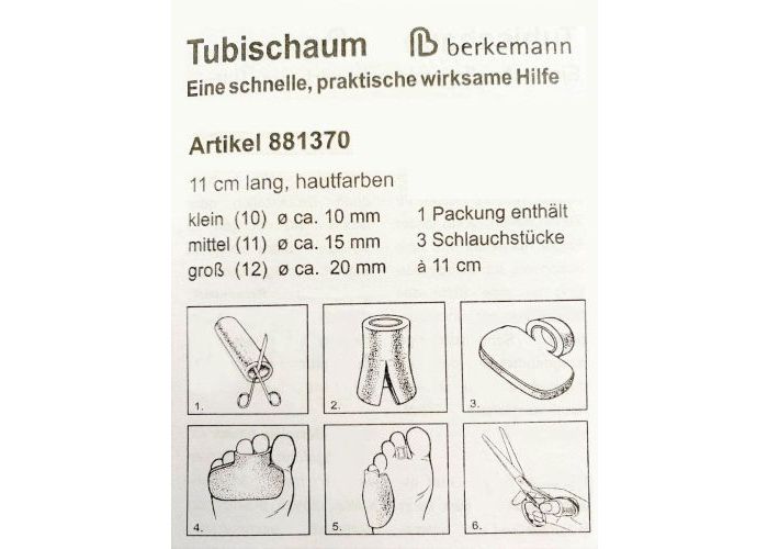 Berkemann 08137 Tubi foam - Mouse en tube mouse, pads, pleisters huid/skin kleur
