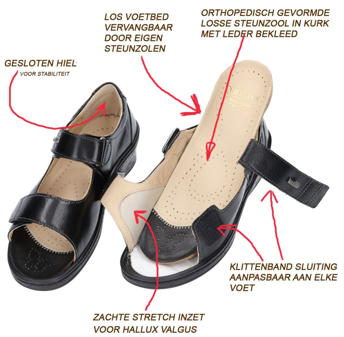 deed het President Knikken Fidelio Hallux 515009 Hanni H sandalen zwart - schoenen | Schoenen Karo