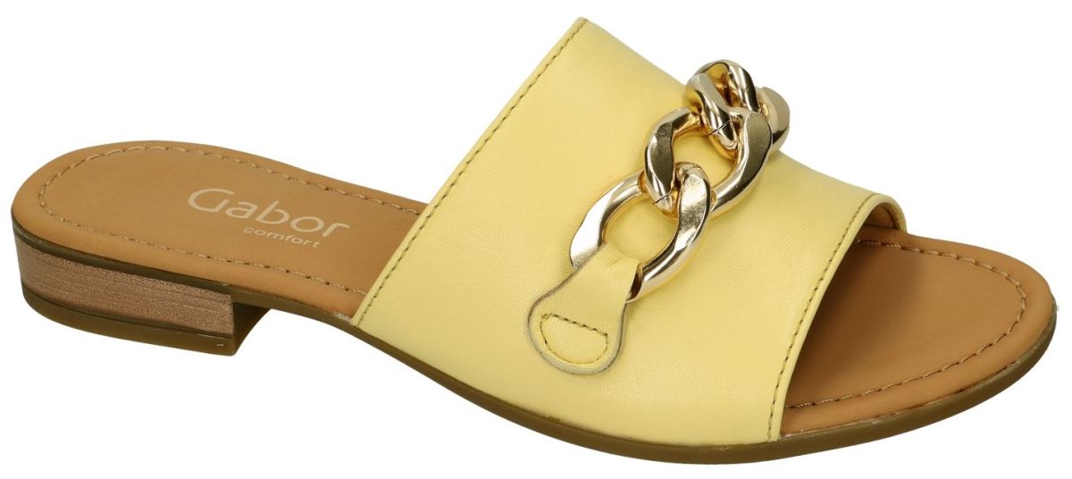 Lucht Rubriek Familielid Gabor 82.791.22 slippers & muiltjes geel - schoenen | Schoenen Karo