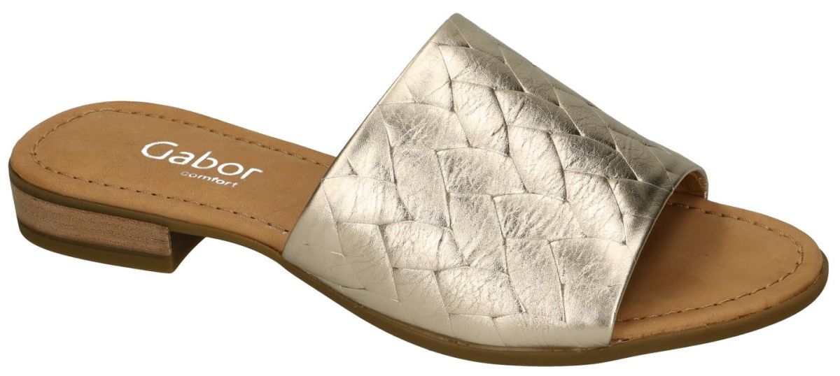 Kan worden genegeerd Scorch inval Gabor 82.790.92 slippers & muiltjes goud - schoenen | Schoenen Karo