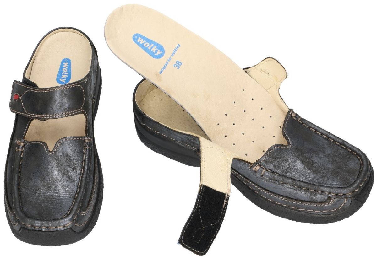 Fietstaxi kussen verslag doen van Wolky 0622710 Roll Slipper pantoffels grijs donker - schoenen | Schoenen  Karo