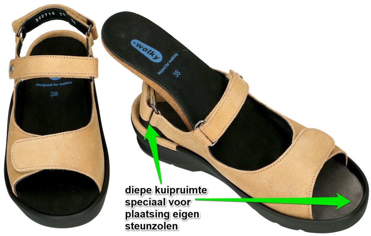 cafe Kardinaal overeenkomst Wolky 0392715 DELFT CAVIAR nubuck sandalen beige - schoenen | Schoenen Karo
