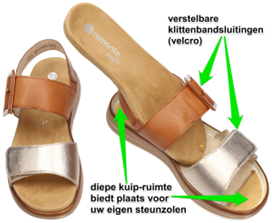 Schoenen, slippers, sandalen voor hallux valgus, hamertenen en andere knobbels - Remonte